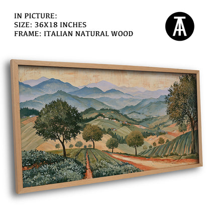 Artwork in Natural Wood Frame