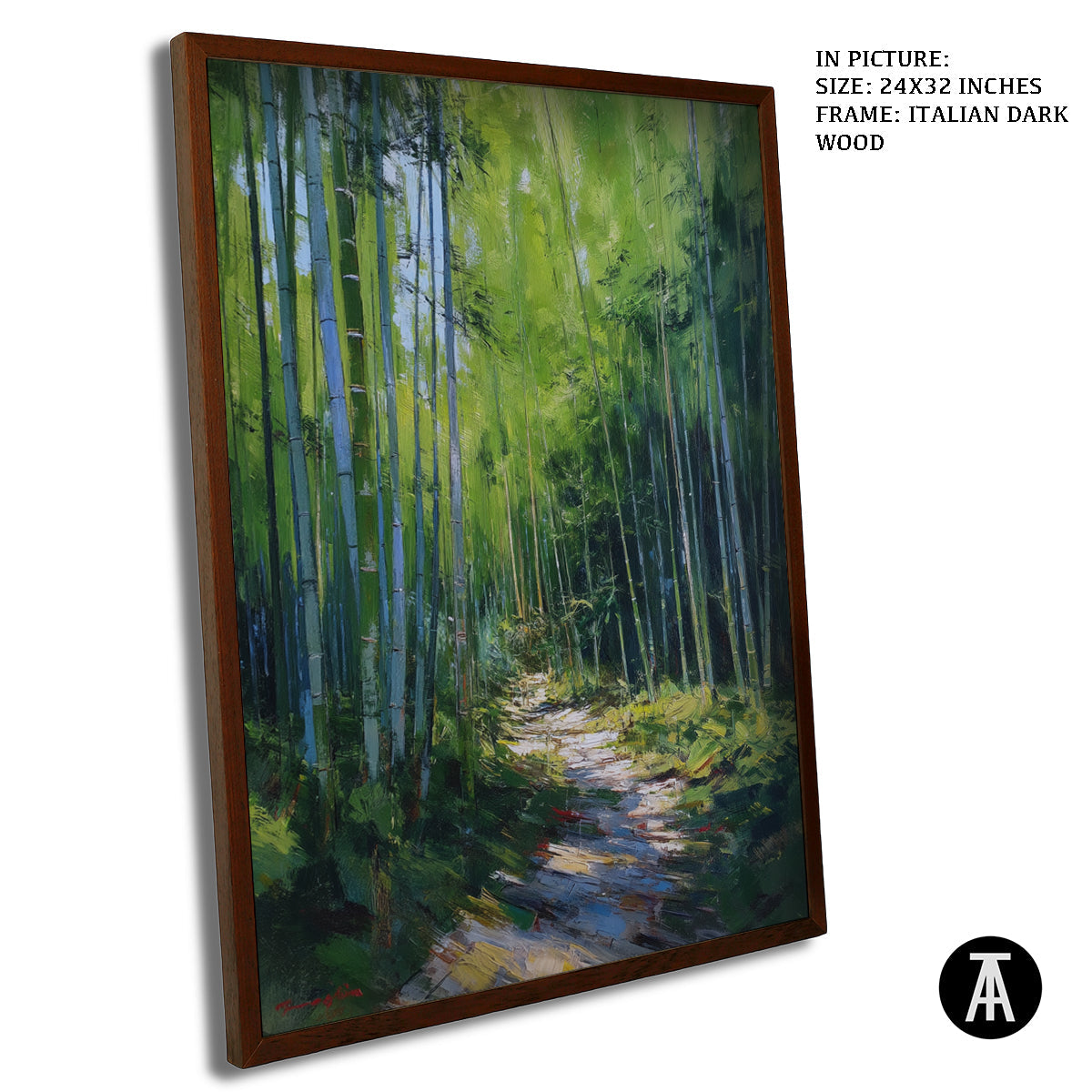 Artwork in Dark Wood Frame