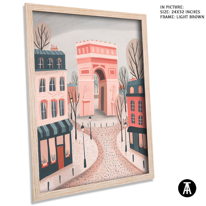 Artwork in Light Brown Frame