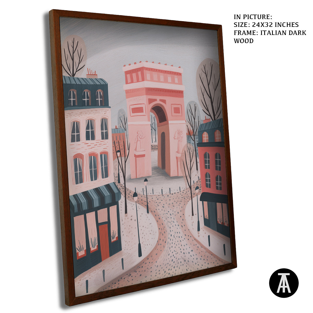 Artwork in Dark Wood Frame