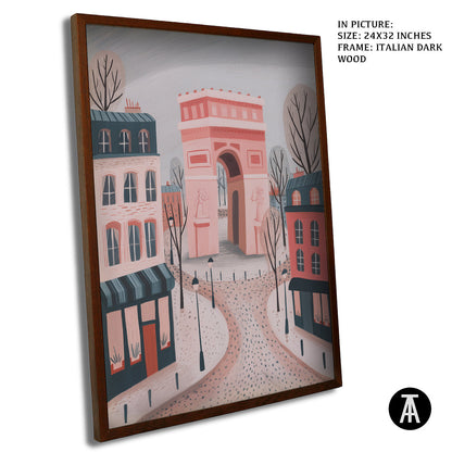 Artwork in Dark Wood Frame