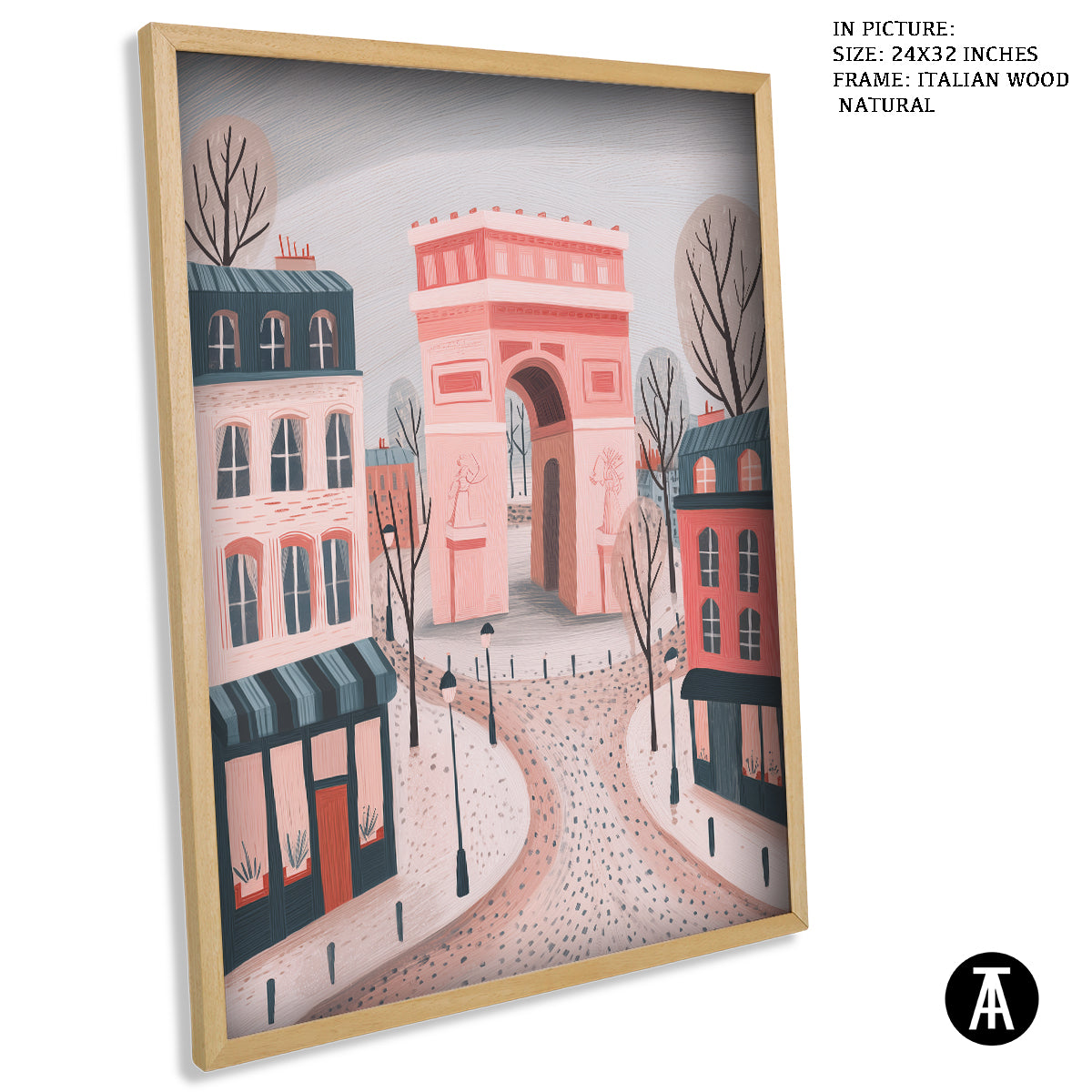 Artwork in Natural Wood Frame