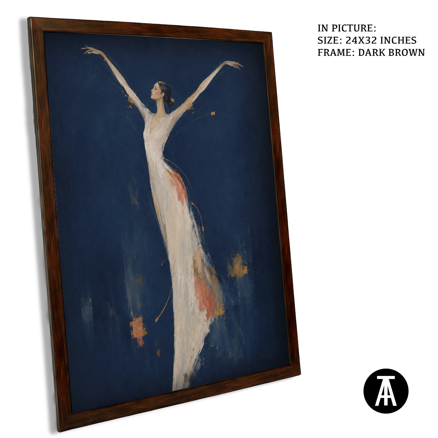 Artwork in Dark Brown Frame