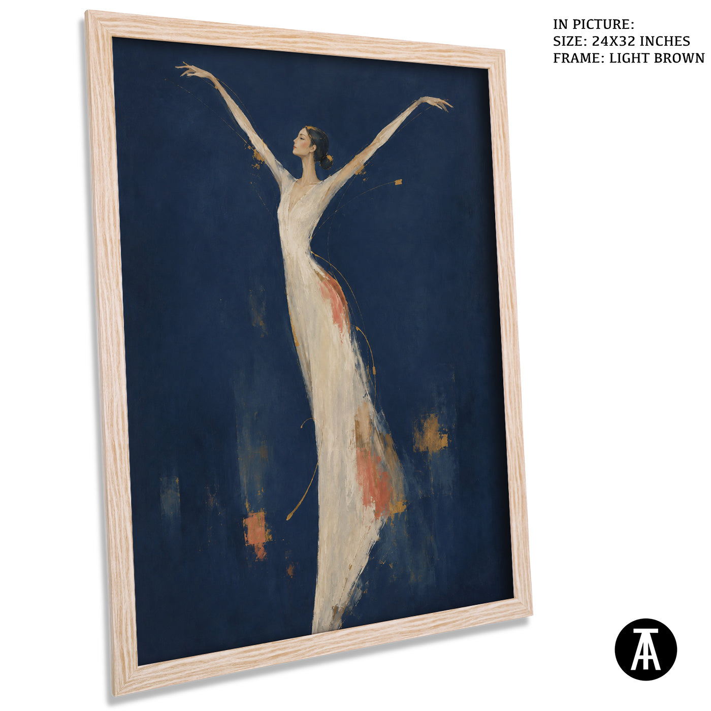 Artwork in Light Brown Frame