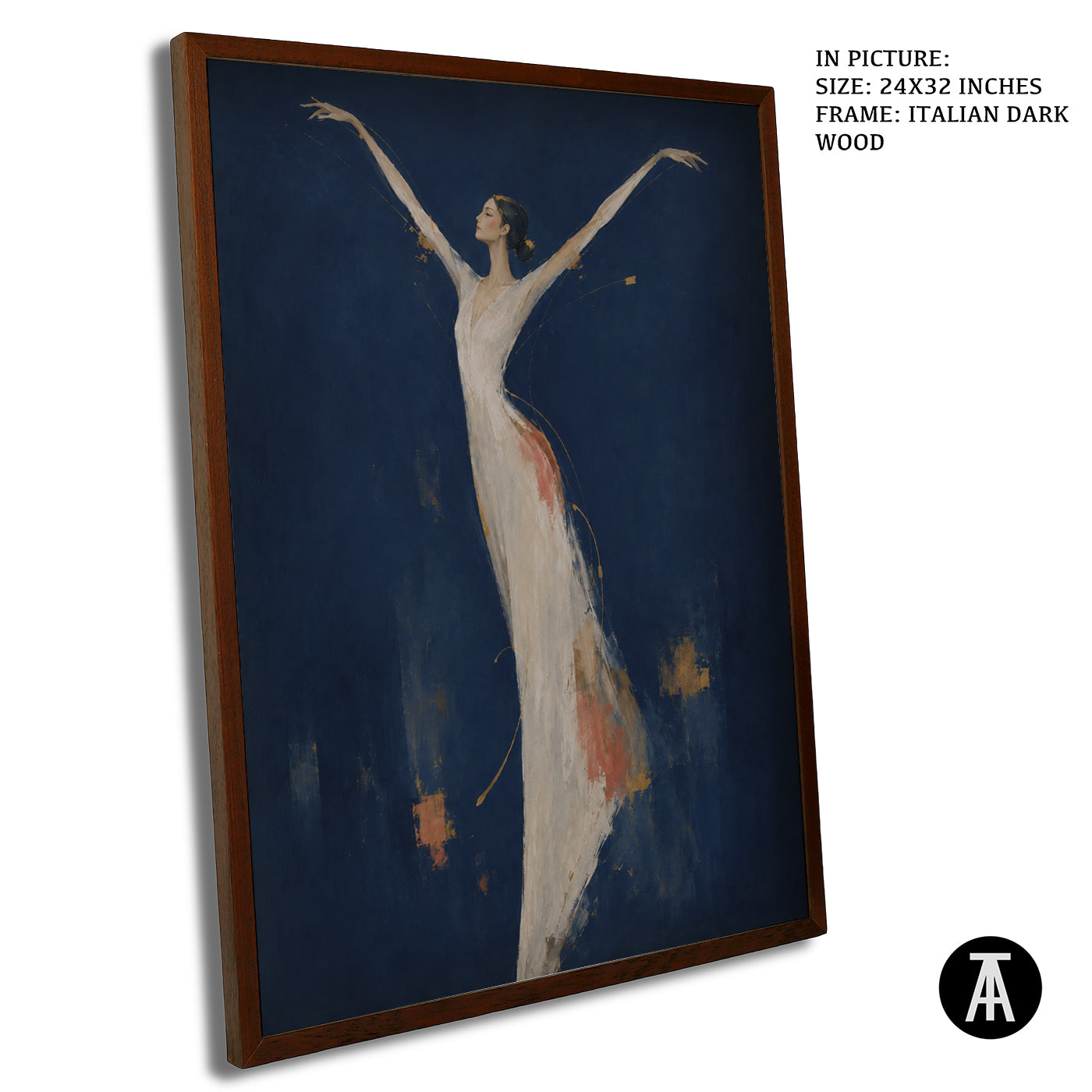 Artwork in Dark Wood Frame