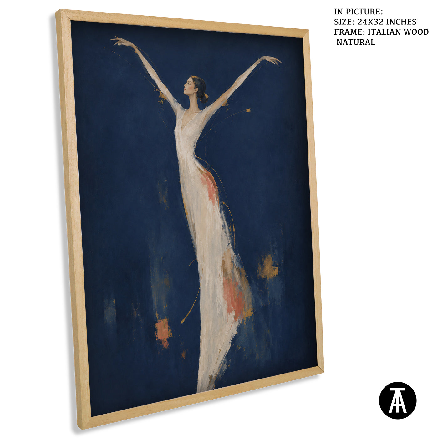 Artwork in Natural Wood Frame
