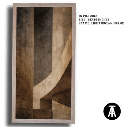 Artwork in Light Brown Frame