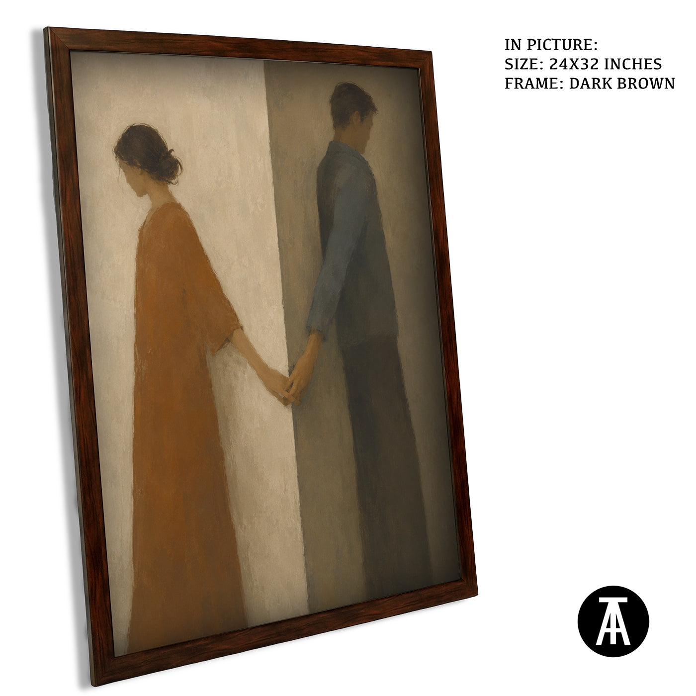 Artwork in Dark Brown Frame