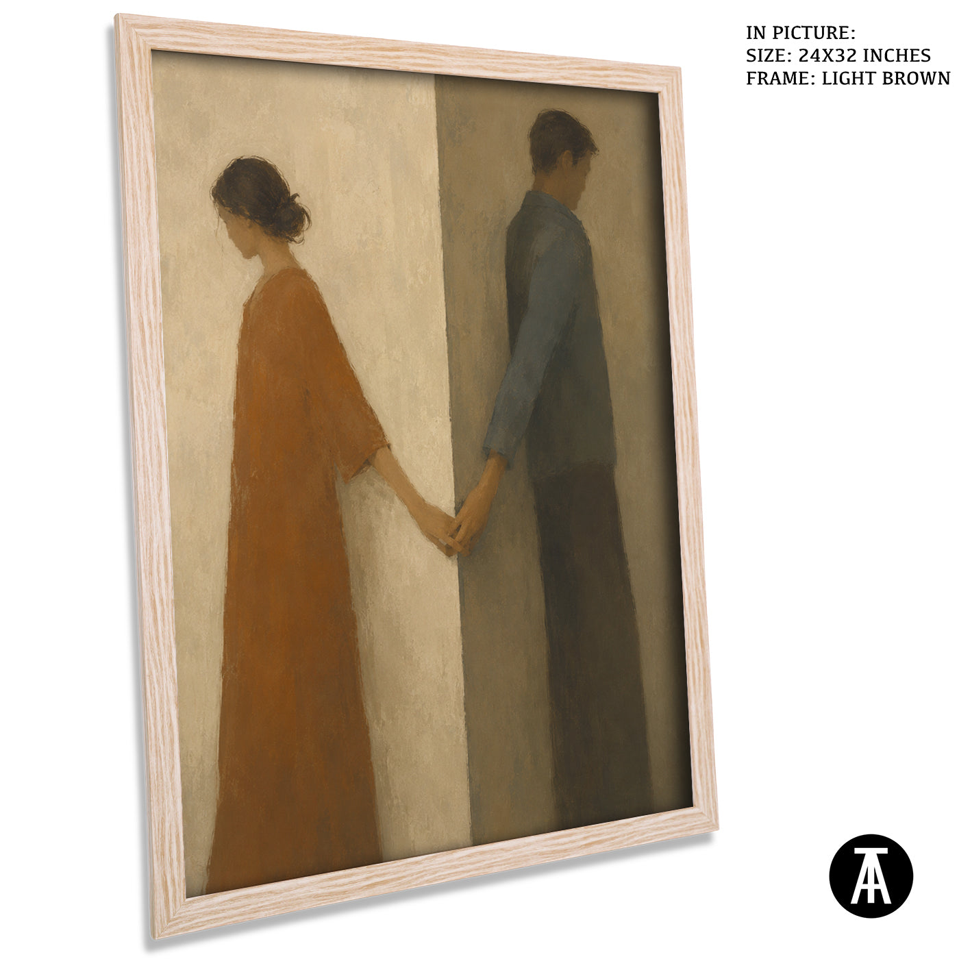 Artwork in Light Brown Frame