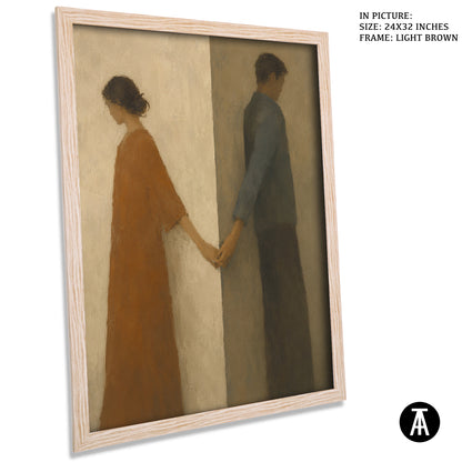 Artwork in Light Brown Frame