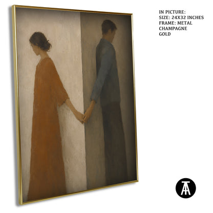 Artwork in Metal Champagne Gold Frame