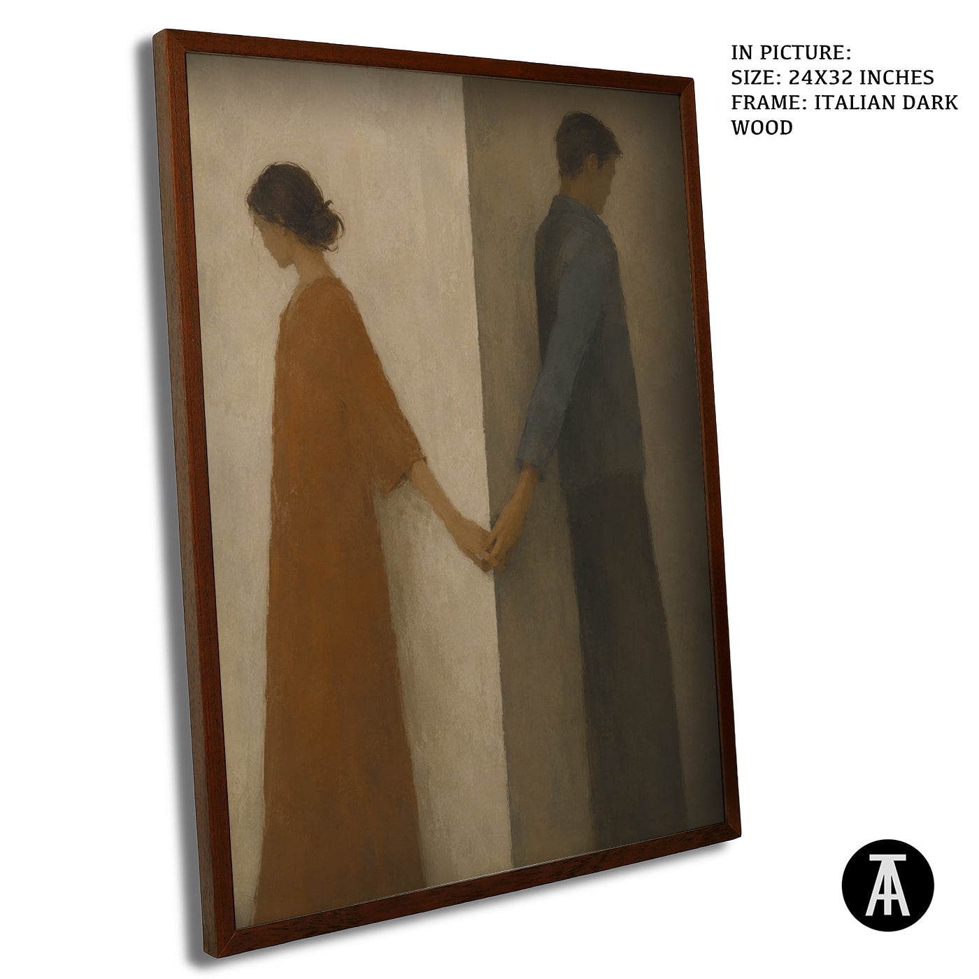 Artwork in Dark Wood Frame