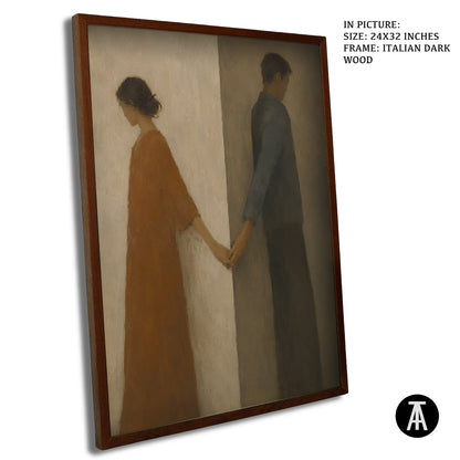 Artwork in Dark Wood Frame