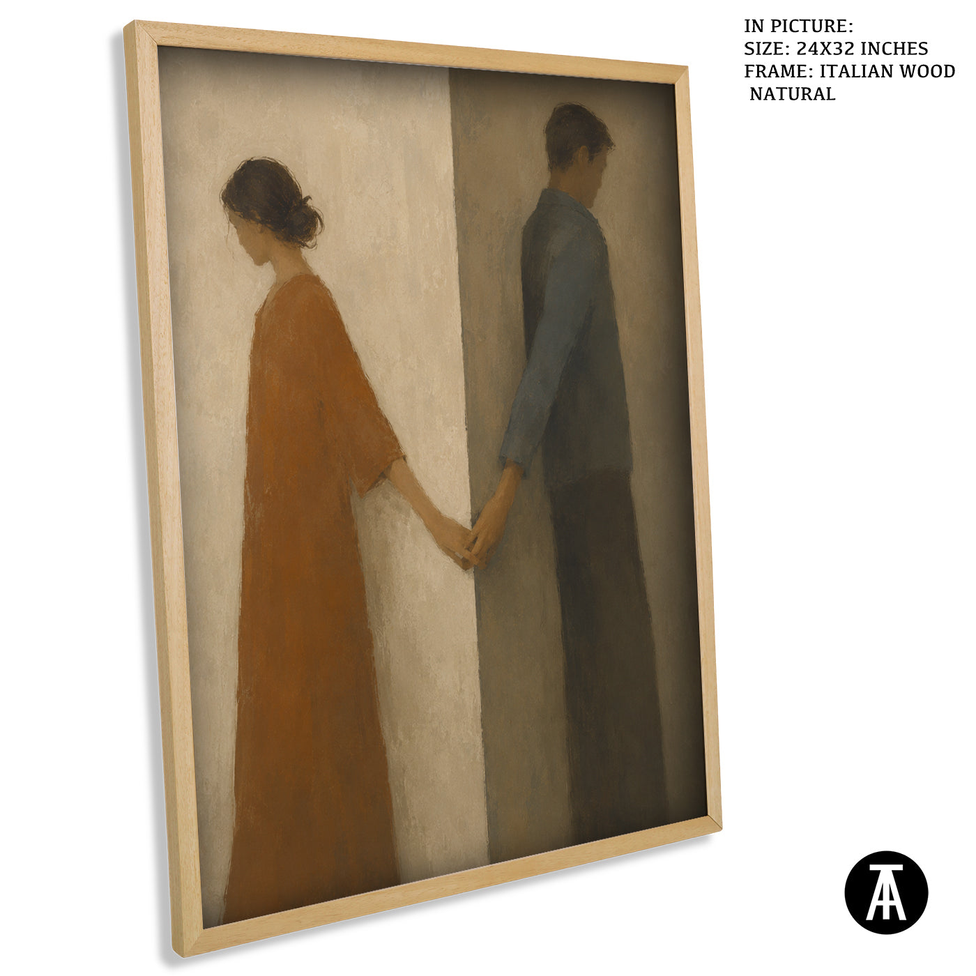 Artwork in Natural Wood Frame