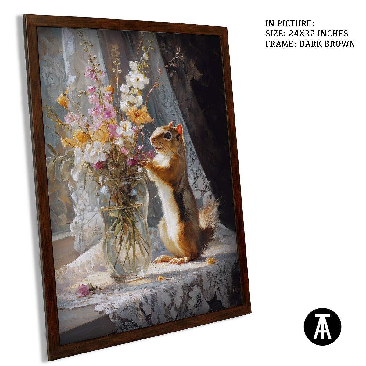 Artwork in Dark Brown Frame