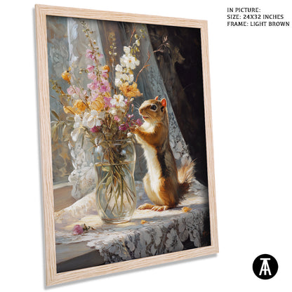 Artwork in Light Brown Frame