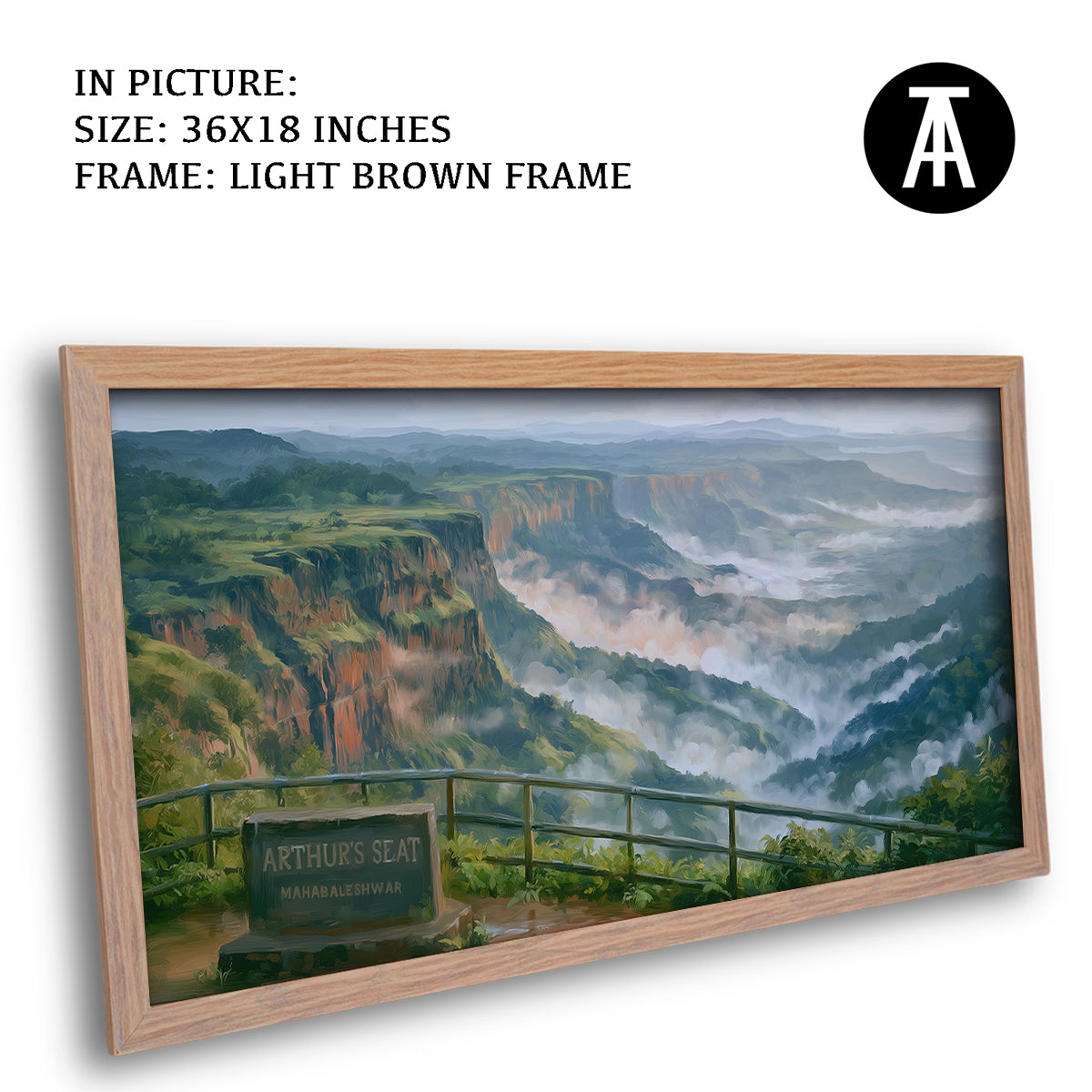 Artwork in Light Brown Frame