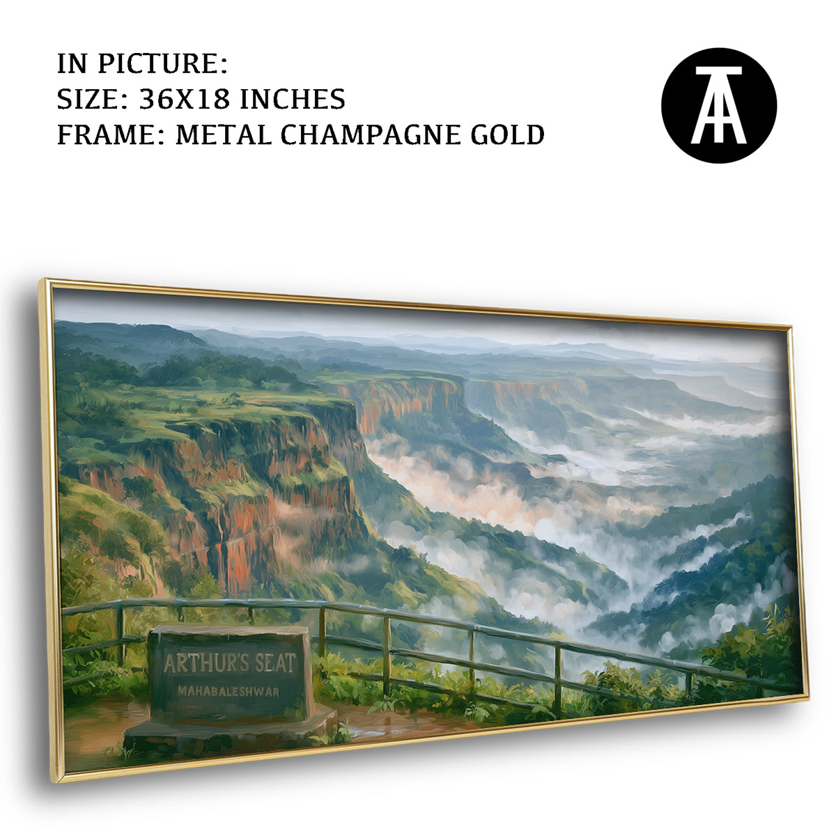 Artwork in Metal Champagne Gold Frame