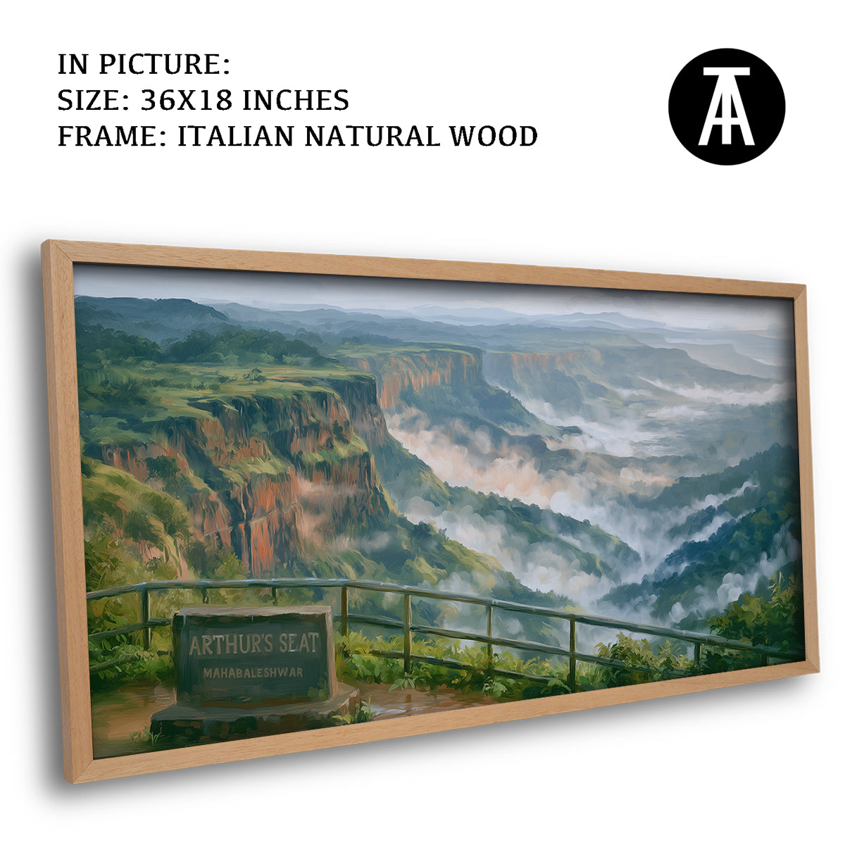 Artwork in Natural Wood Frame