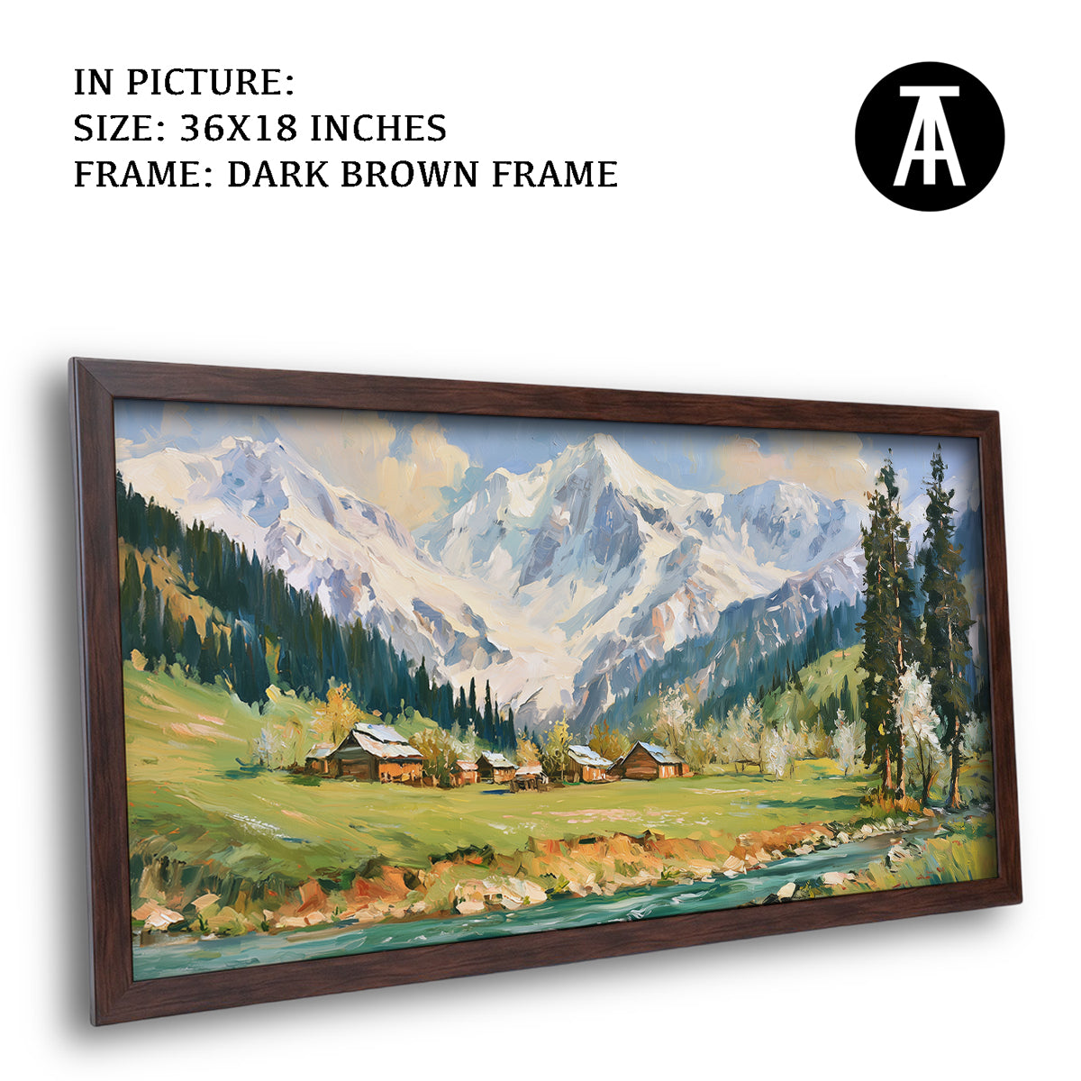 Artwork in Dark Brown Frame