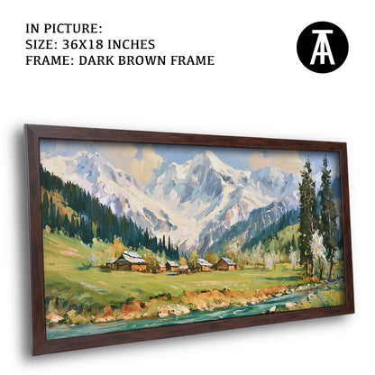 Artwork in Dark Brown Frame