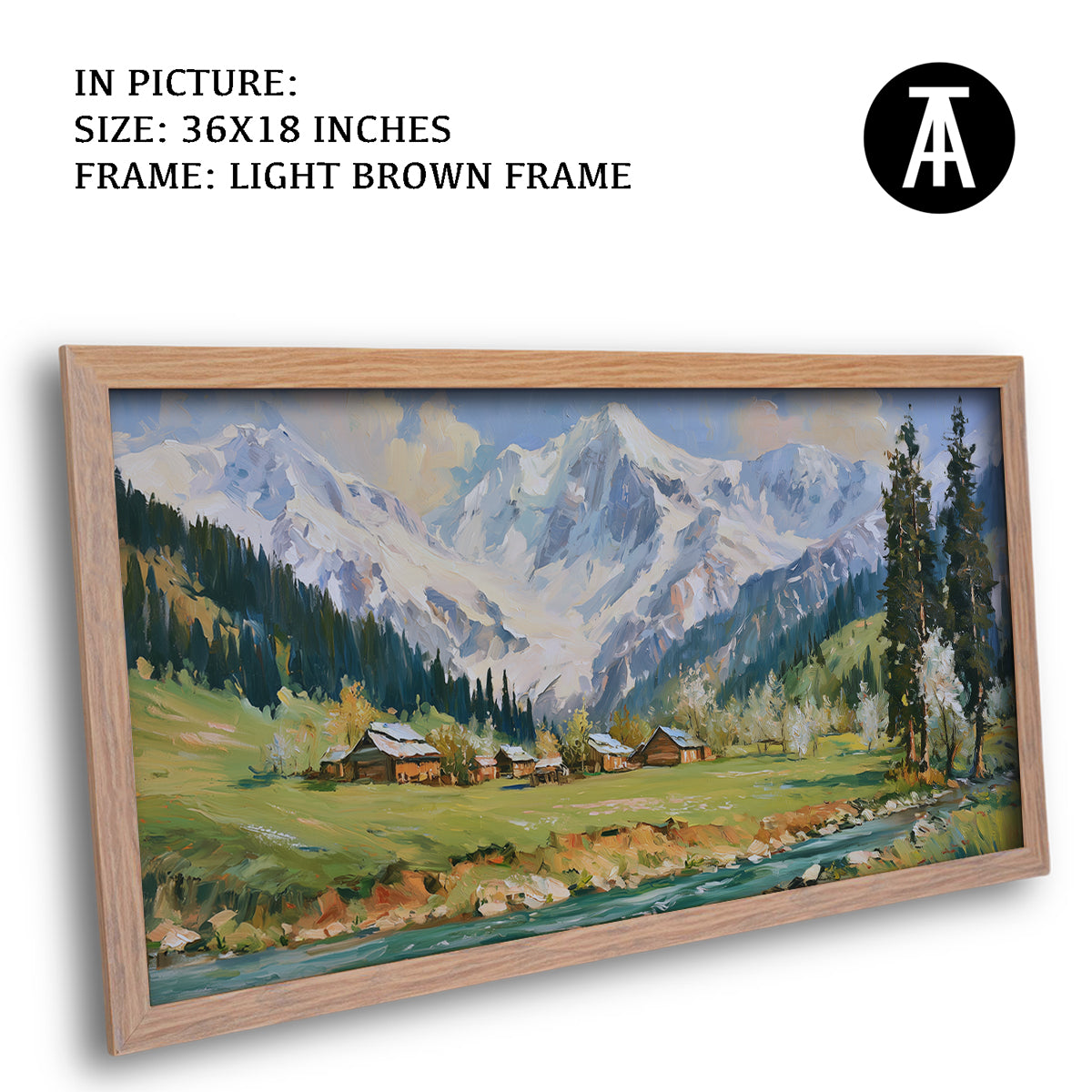 Artwork in Light Brown Frame