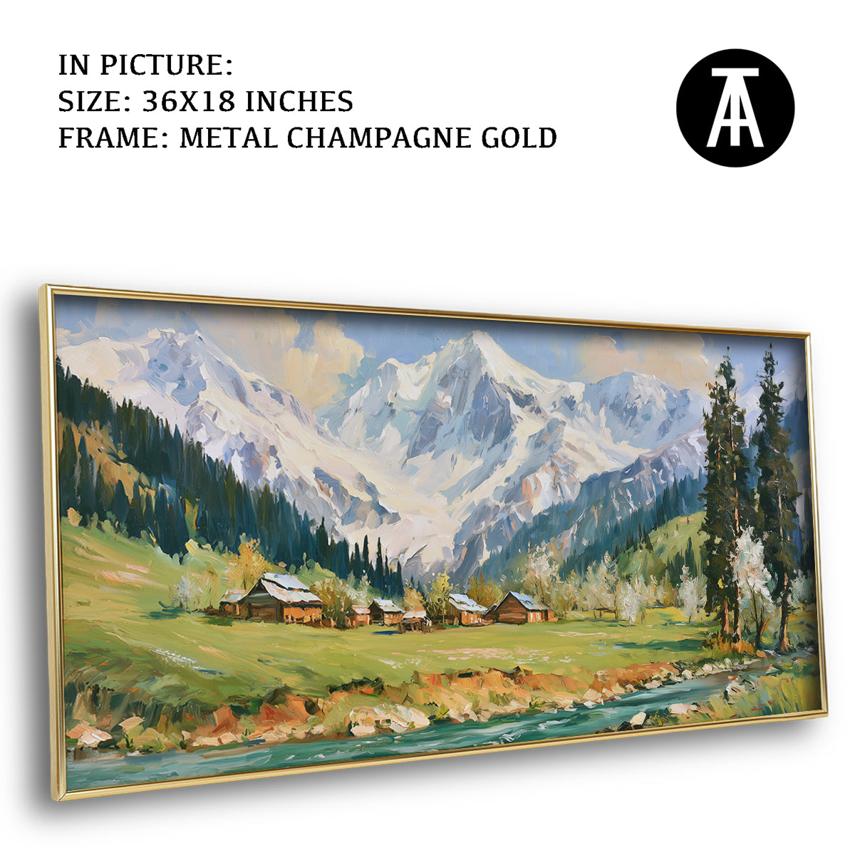 Artwork in Metal Champagne Gold Frame