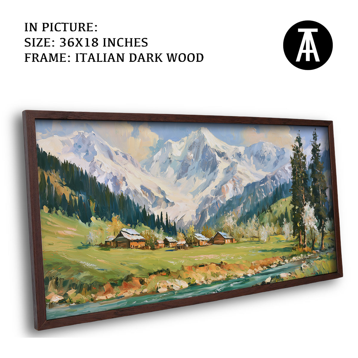 Artwork in Dark Wood Frame