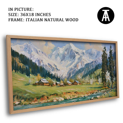 Artwork in Natural Wood Frame