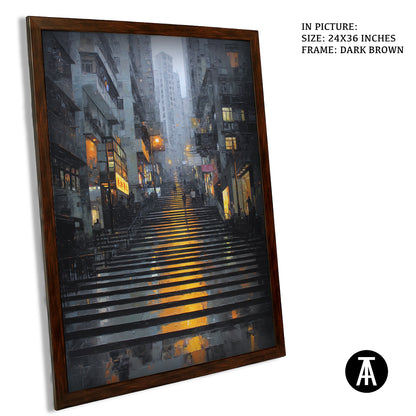 Artwork in Dark Brown Frame