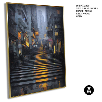 Artwork in Metal Champagne Gold Frame
