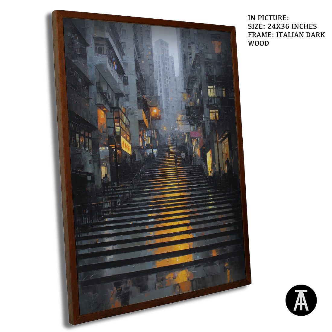 Artwork in Dark Wood Frame