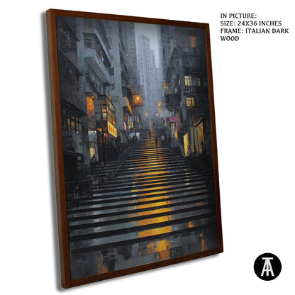 Artwork in Dark Wood Frame