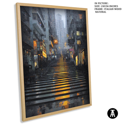 Artwork in Natural Wood Frame
