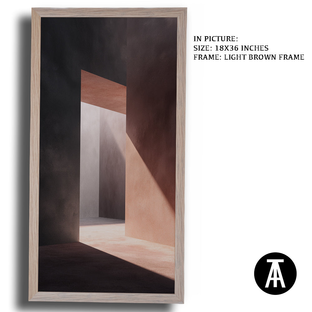 Artwork in Light Brown Frame