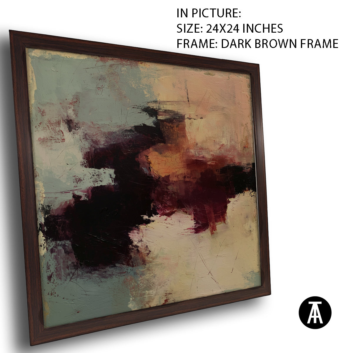 Artwork in Dark Brown Frame