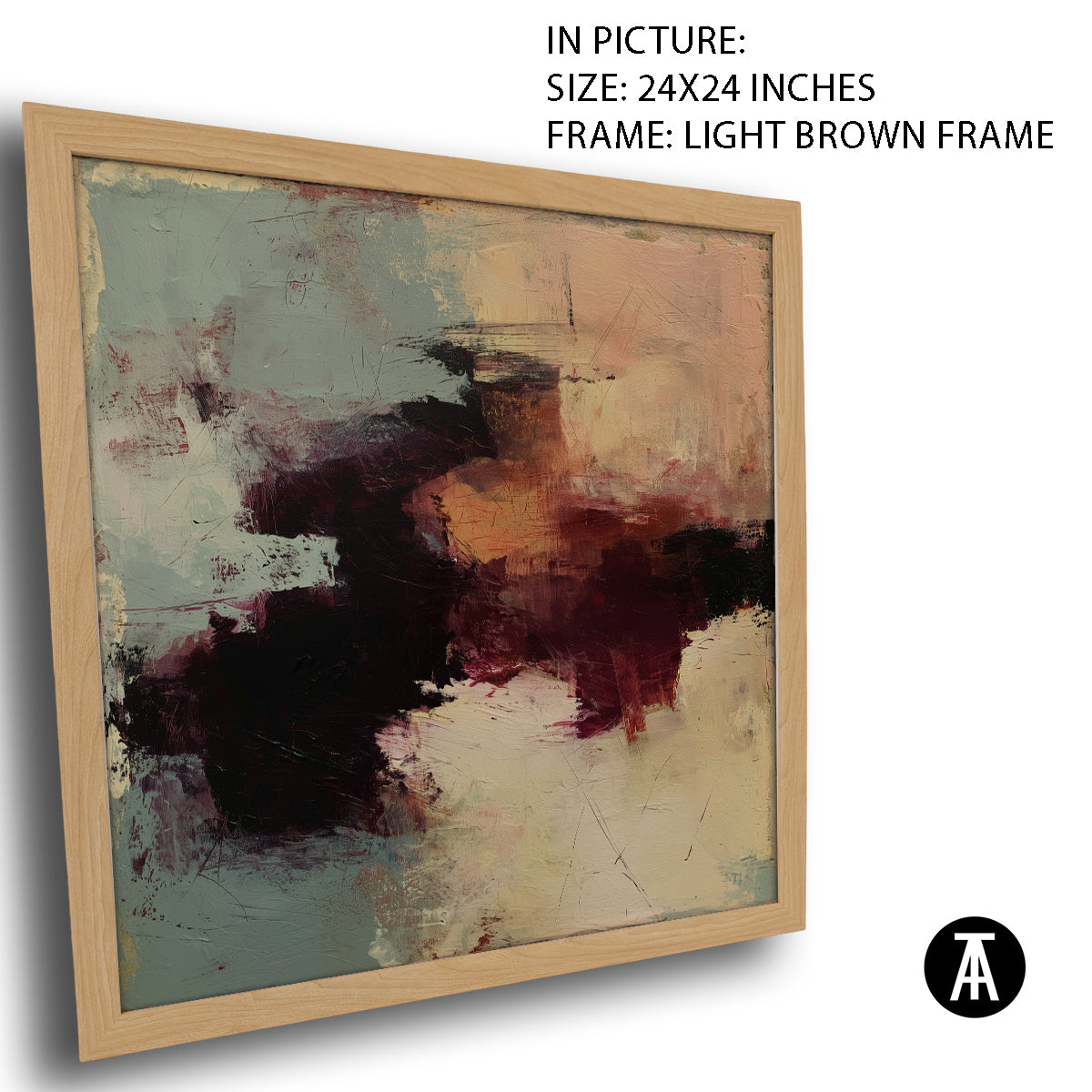 Artwork in Light Brown Frame