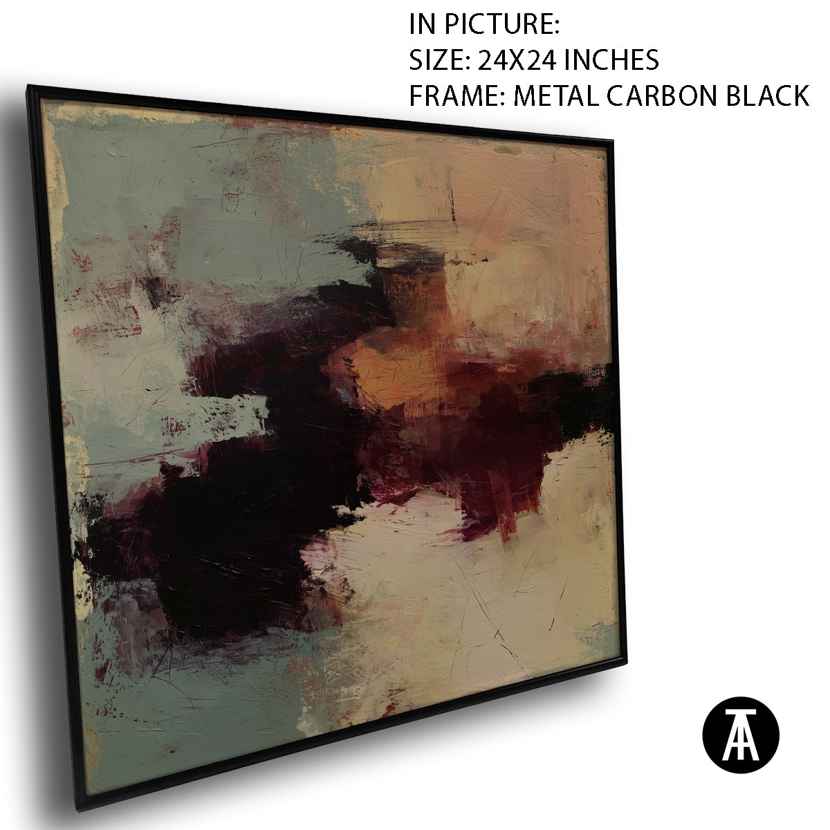 Artwork in Carbon Black Metal Frame