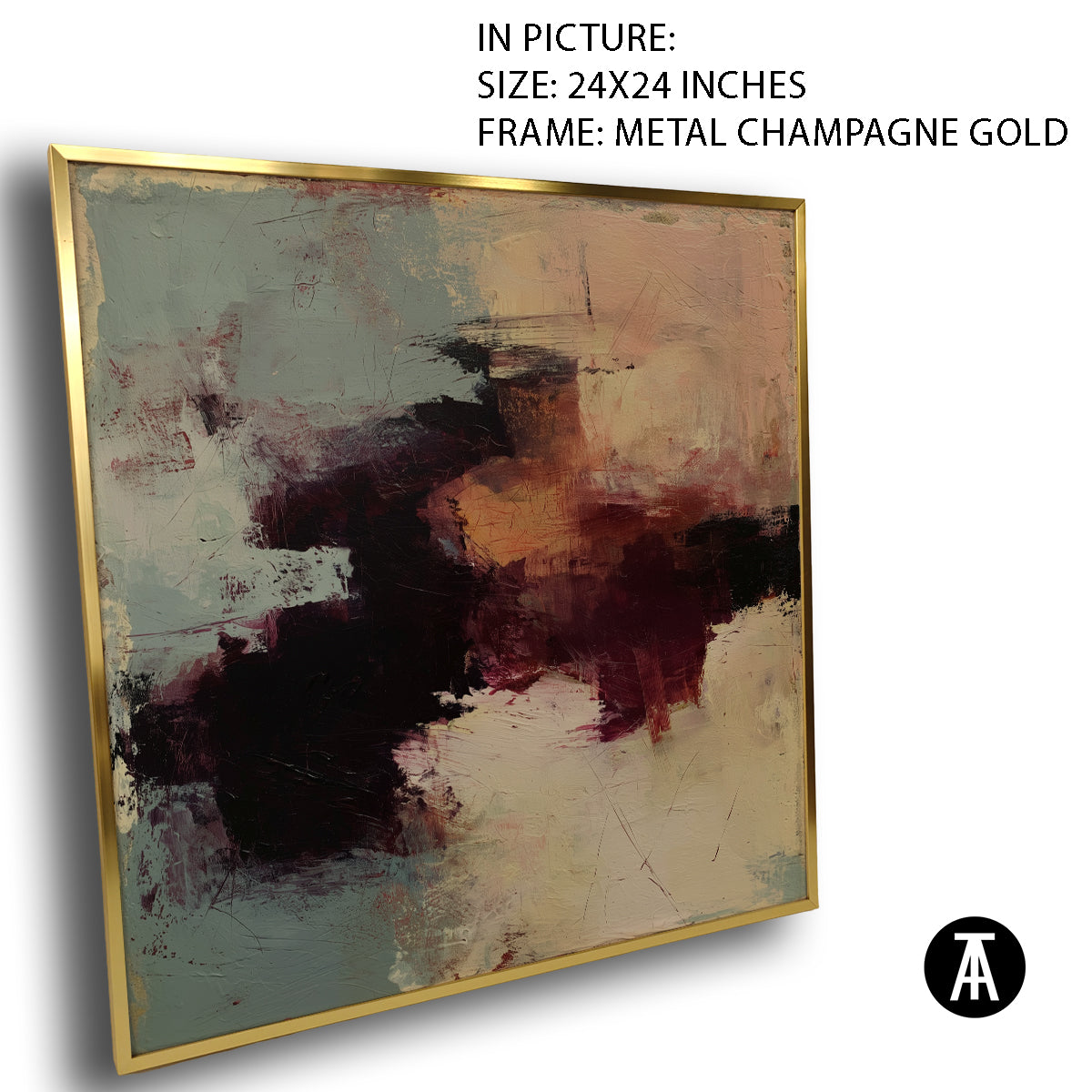 Artwork in Metal Champagne Gold Frame