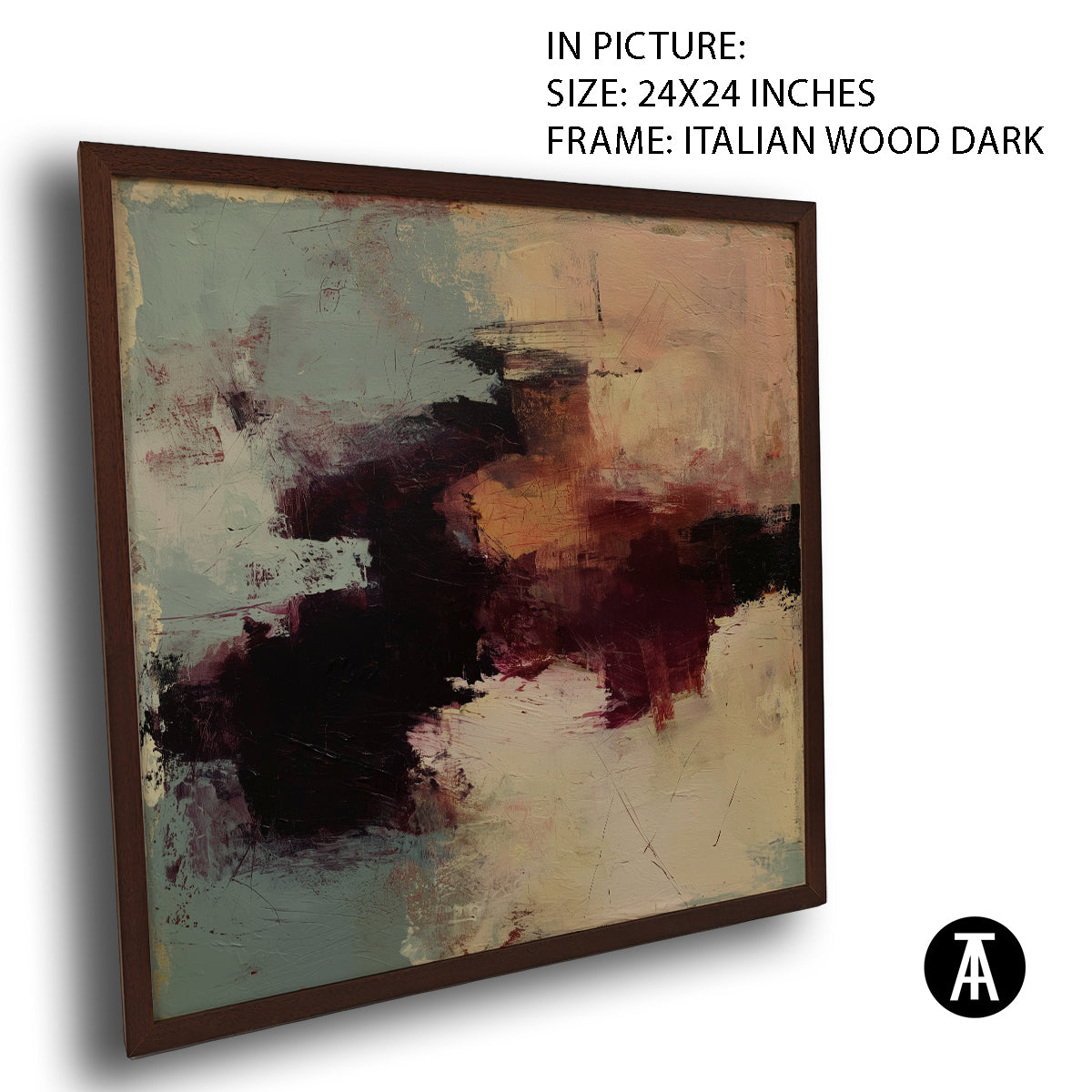 Artwork in Dark Wood Frame