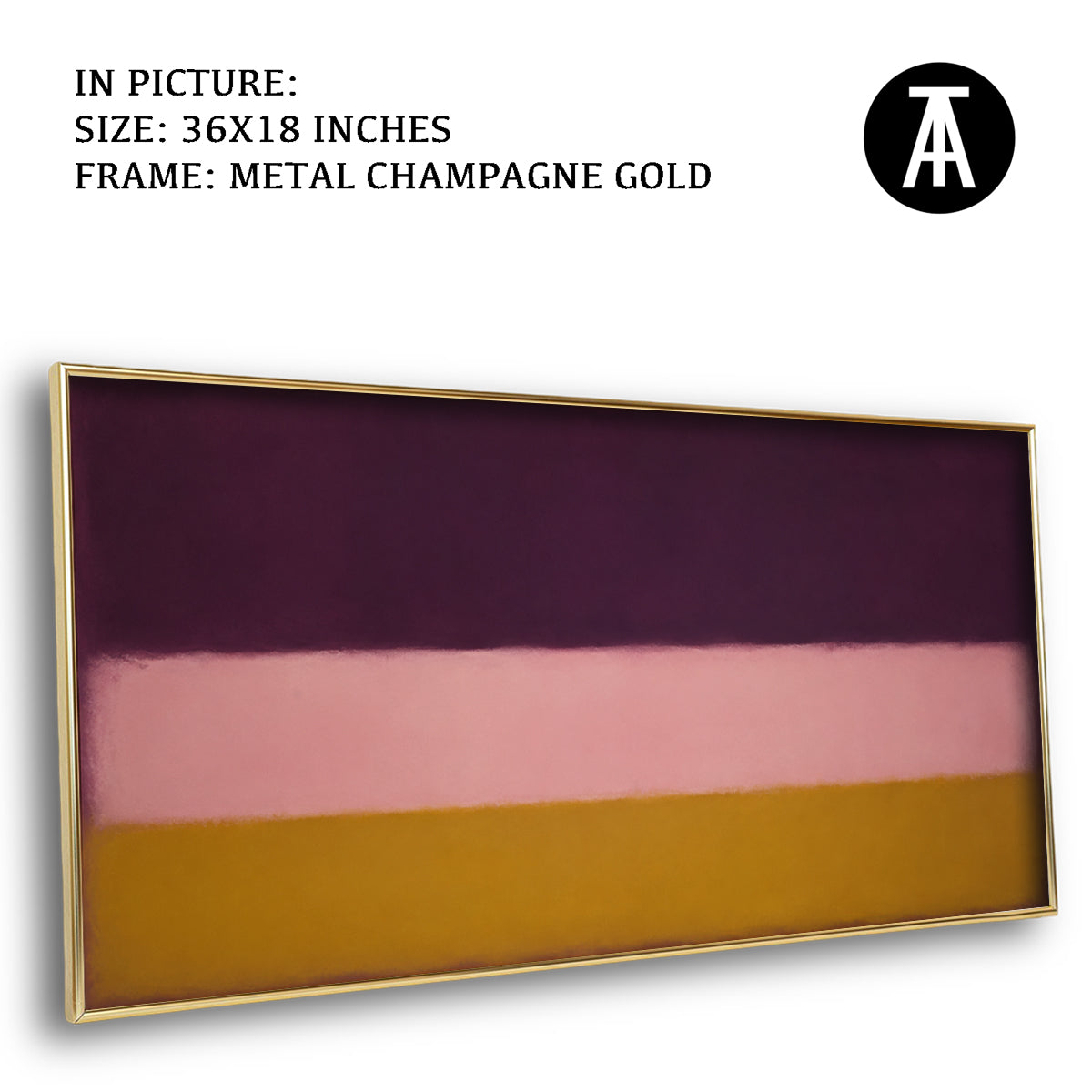 Artwork in Metal Champagne Gold Frame