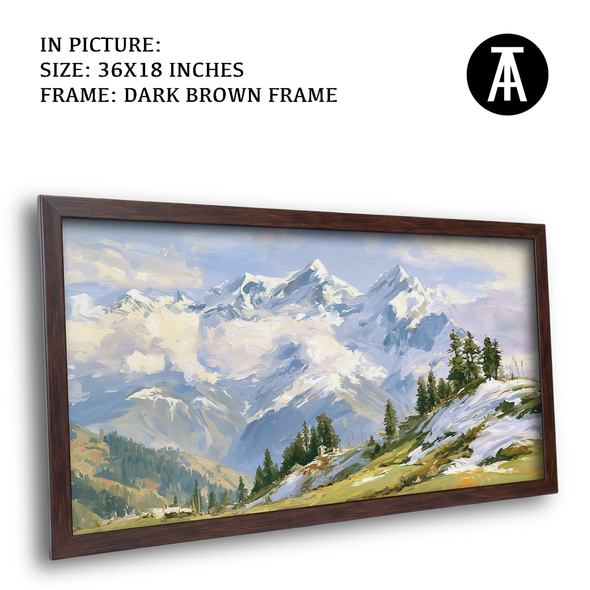 Artwork in Dark Brown Frame
