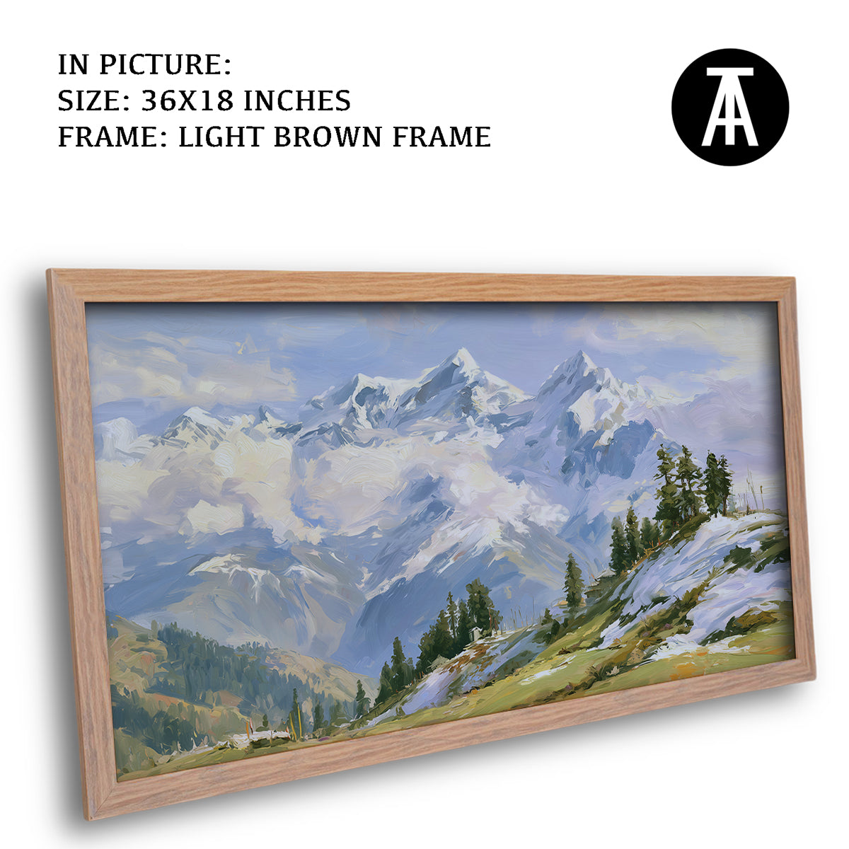 Artwork in Light Brown Frame