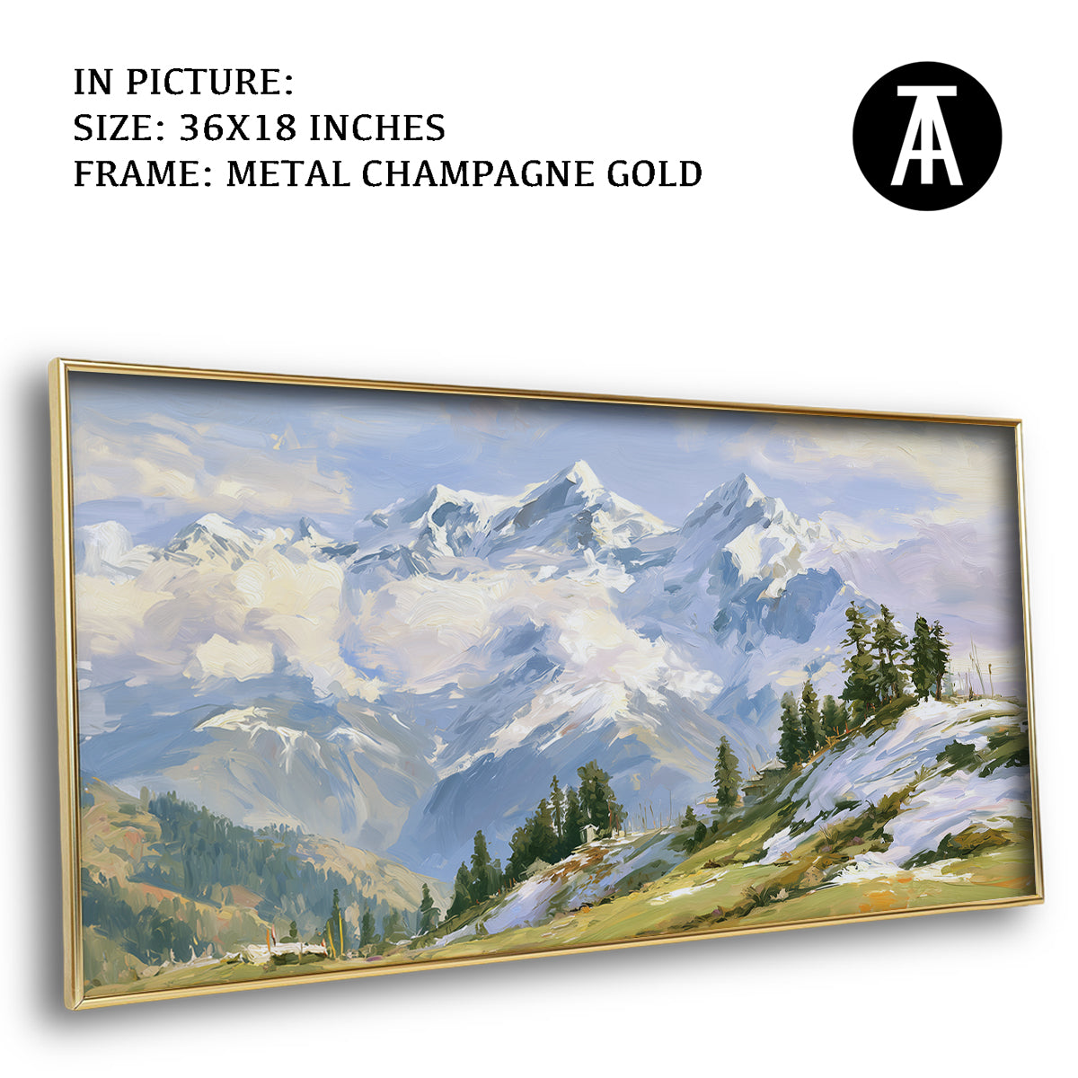 Artwork in Metal Champagne Gold Frame