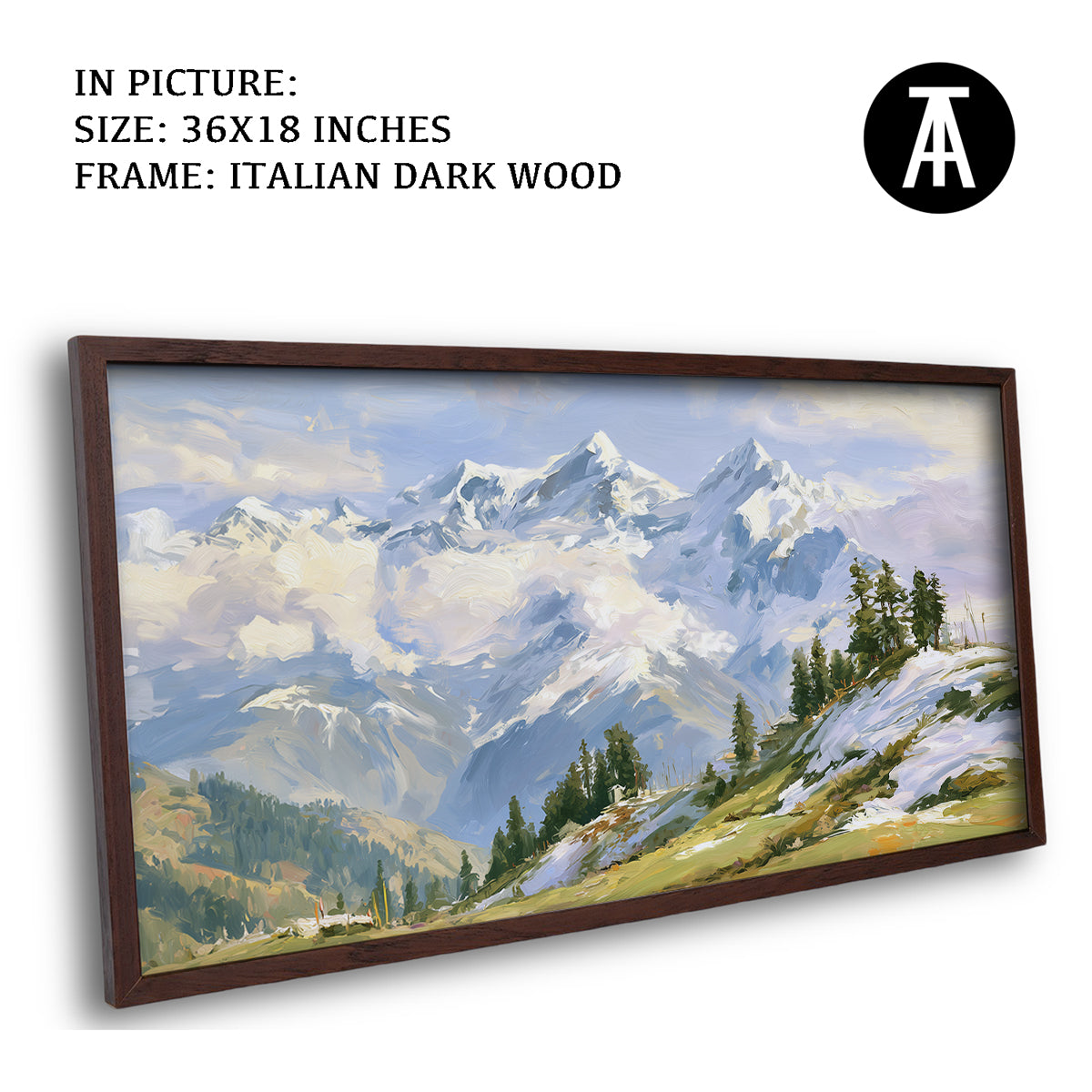 Artwork in Dark Wood Frame