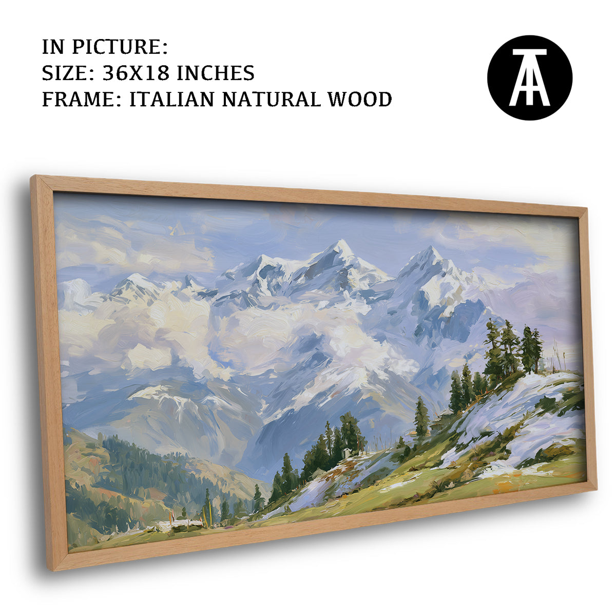 Artwork in Natural Wood Frame