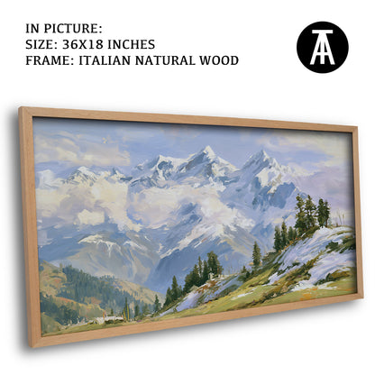 Artwork in Natural Wood Frame
