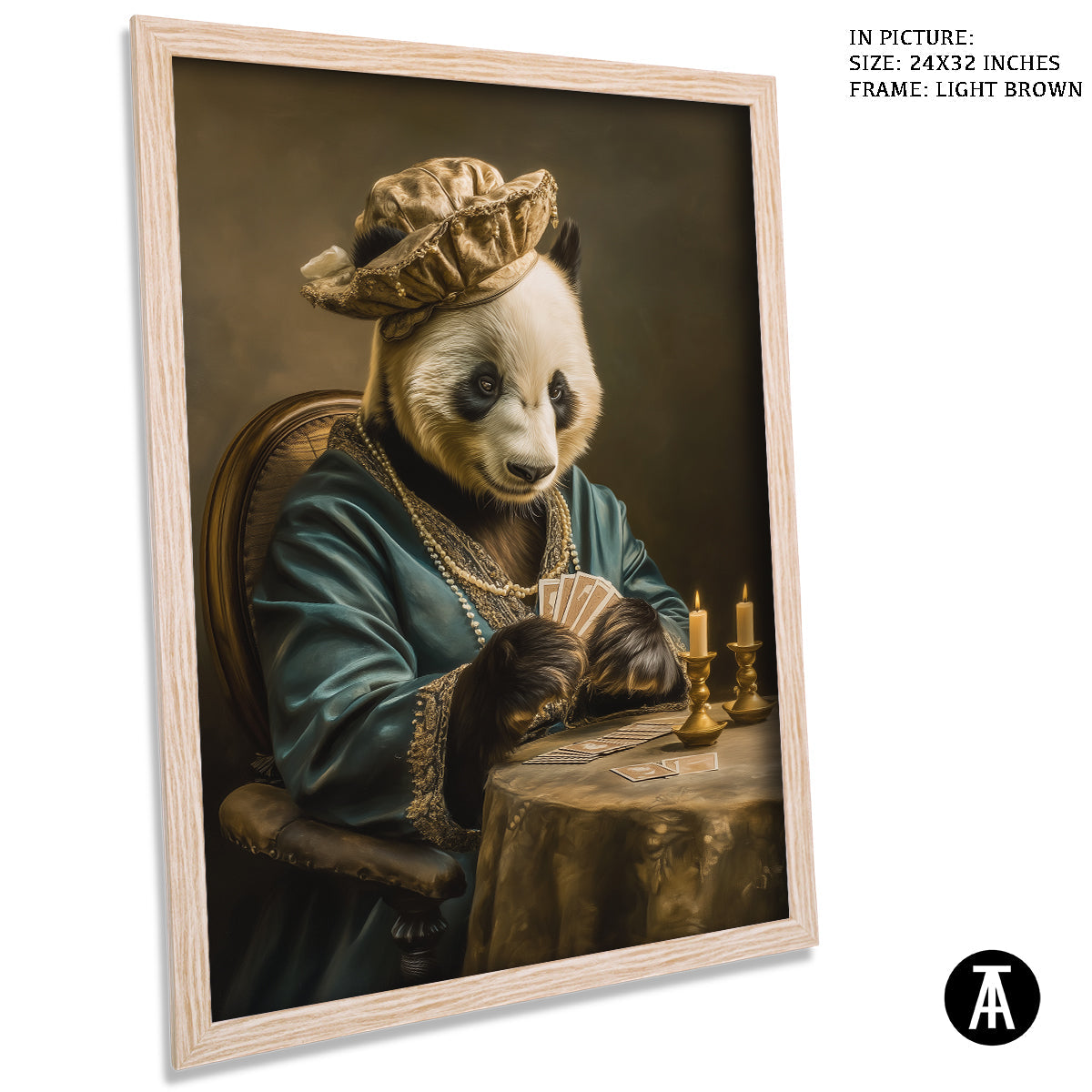 Artwork in Light Brown Frame