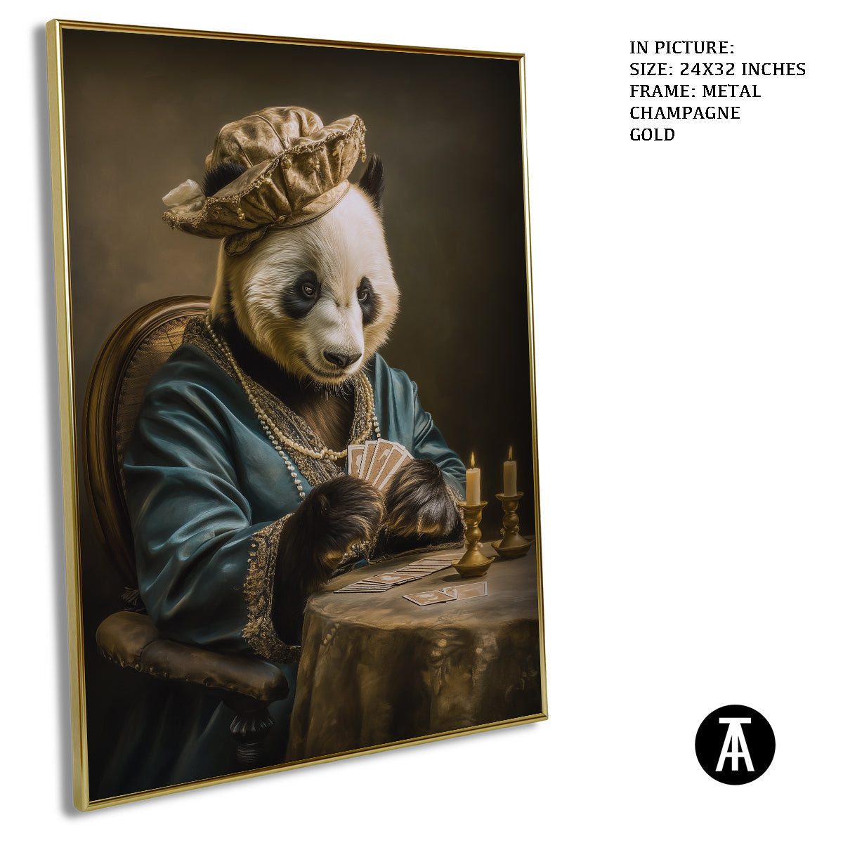 Artwork in Metal Champagne Gold Frame