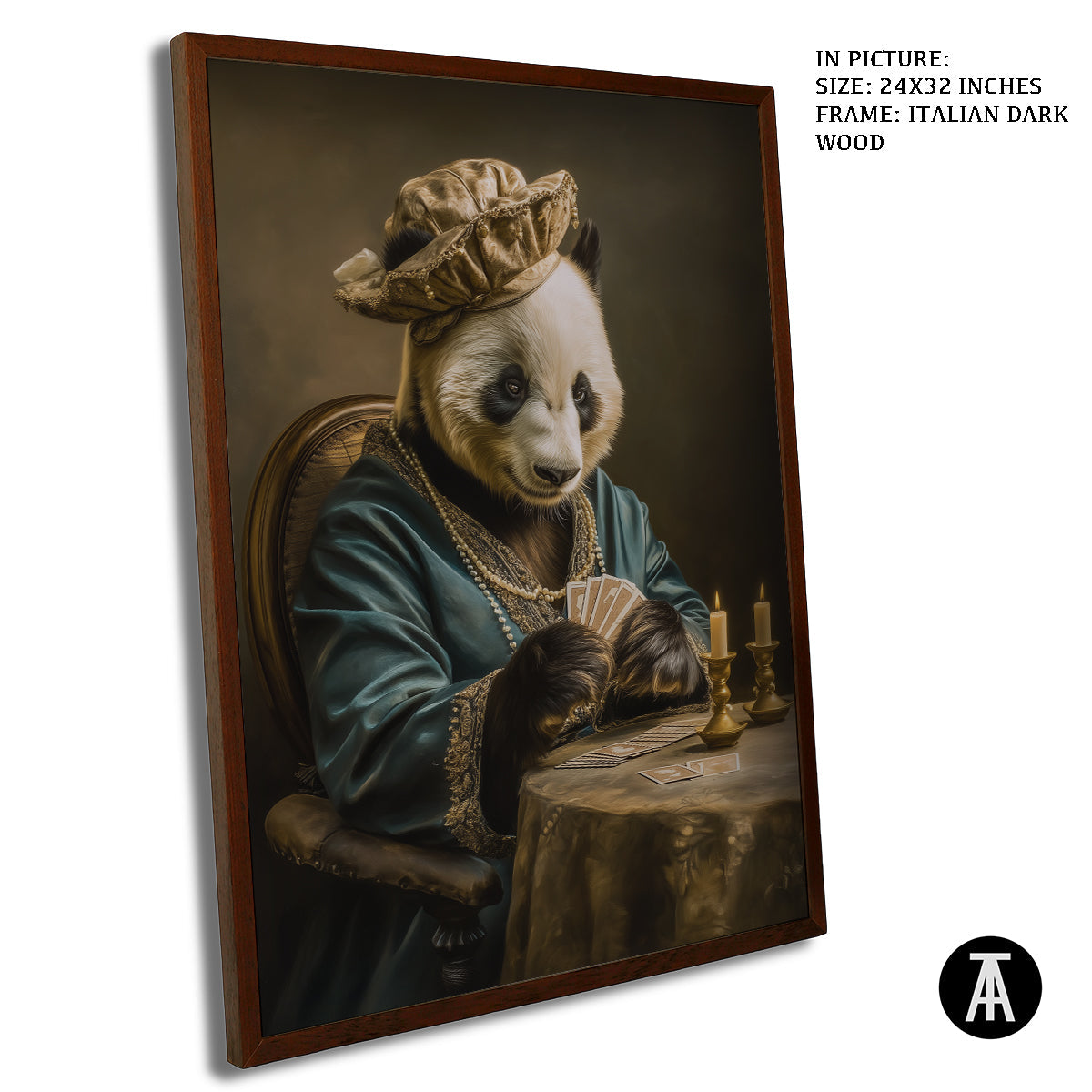 Artwork in Dark Wood Frame